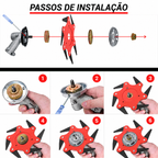 [🎁 4 acessórios incluídos] Cabeça de corte de 6 lâminas em aço manganês