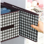 Caixa De Arrumação Com Padrão Houndstooth, Prática E Dobrável (40 cm x 28 cm x 20 cm)