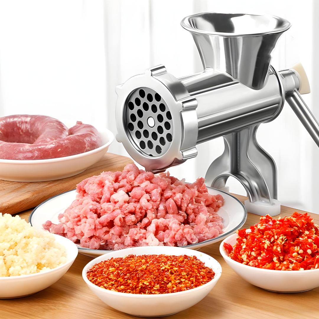 Moedor de Carne Manual com Enchideira — Faz Chouriço em Casa, Sem Esforço
