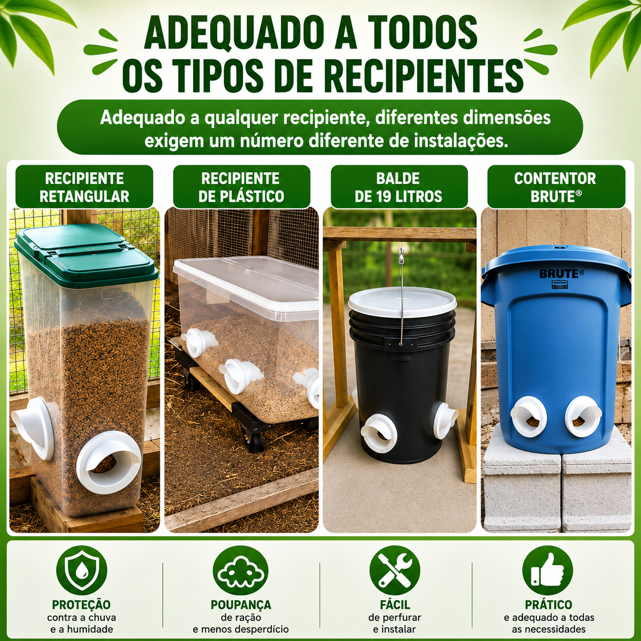 ⚡ Kit Alimentador Para Aves De Capoeira