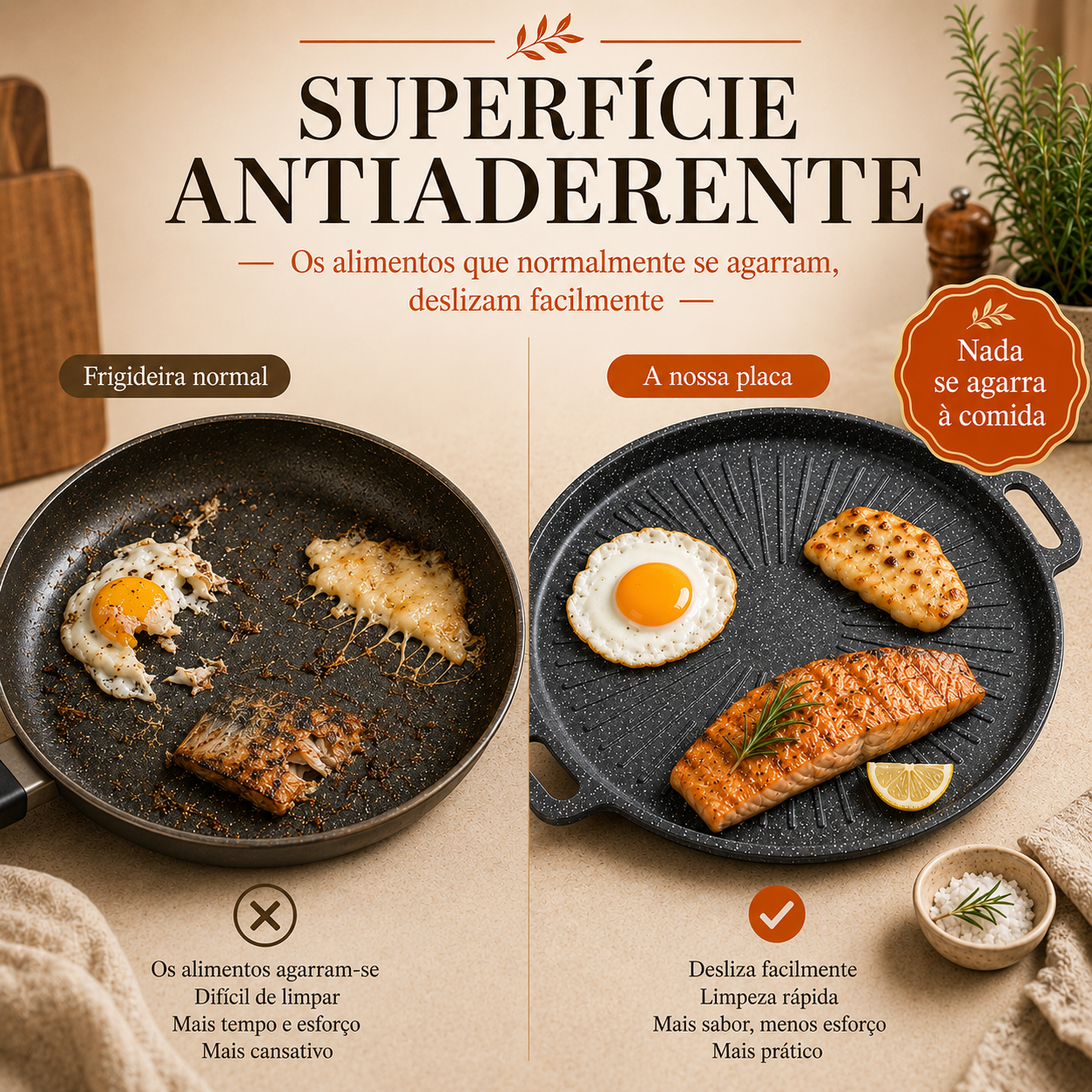 Frigideira Antiaderente de Pedra Maifan 6 Camadas – Todos os Tipos de Fogão (Indução, Gás e Vitrocerâmica)