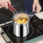 Panela Fritadeira De 1,2L Em Aço Inoxidável 304 Alemão, Compatível Também Com Fogões De Infravermelhos