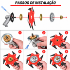 KIT COMPLETO COM TODOS OS ACESSÓRIOS - Cabeça de corte de 6 lâminas em aço manganês