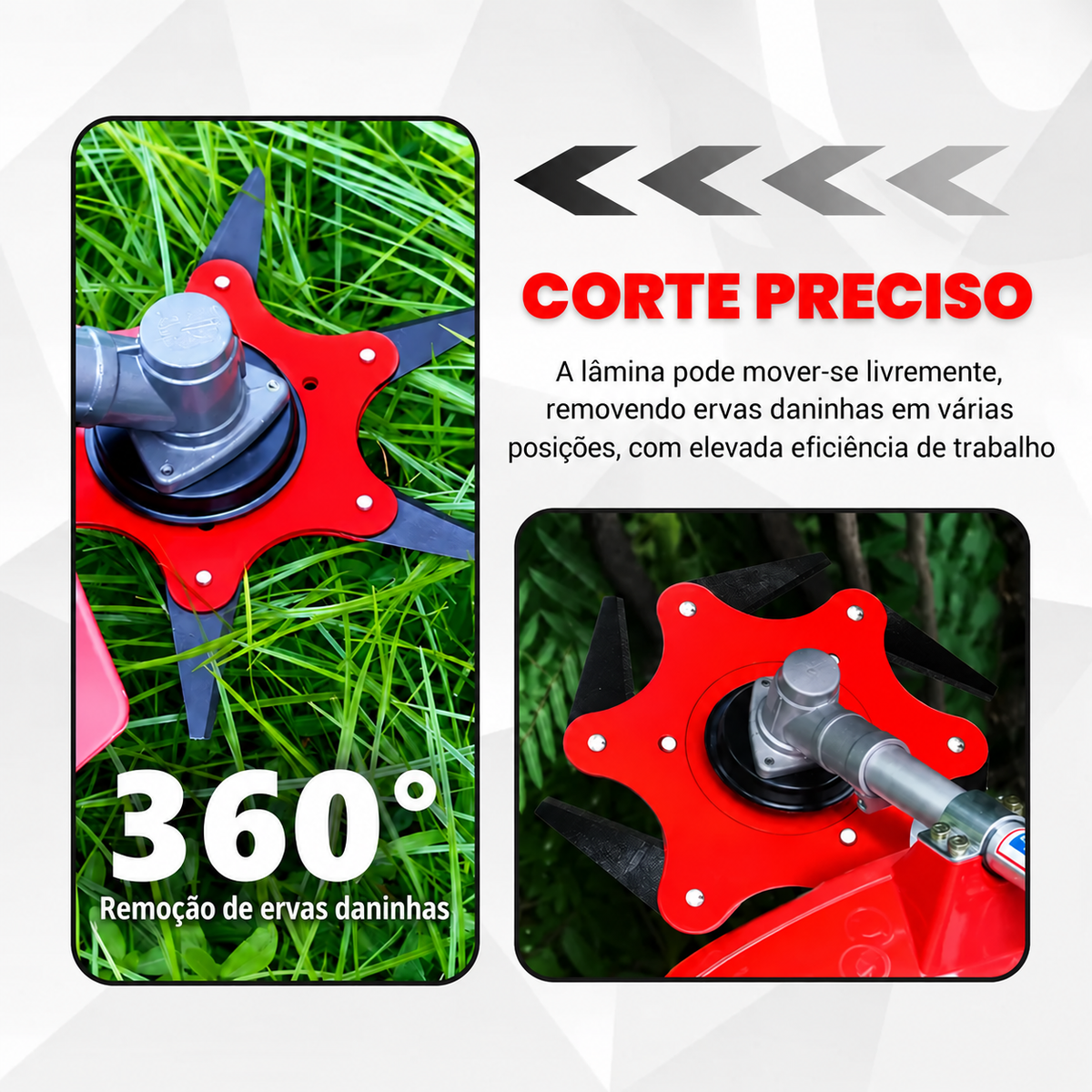 KIT COMPLETO COM TODOS OS ACESSÓRIOS - Cabeça de corte de 6 lâminas em aço manganês