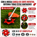 [🎁 4 acessórios incluídos] Cabeça de corte de 6 lâminas em aço manganês