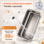 [6+🎁3 grátis] Caixa de comida a vácuo de aço inoxidável antibacteriano 316 (19*13,5*5,5cm)