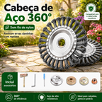 [🎁 7 ACESSÓRIOS INCLUÍDOS] Disco de Arame de Aço para Roçadora — Corte 360° | Compatível Universal