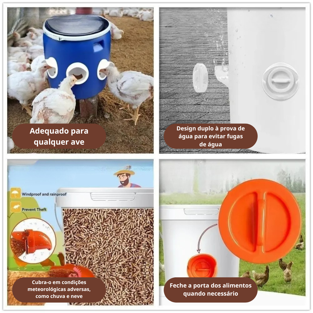 ⚡Porta De Alimentação Automática Para Galinhas E Patos Para Todos Os Tipos De Baldes – Inclui Broca Serra Copo