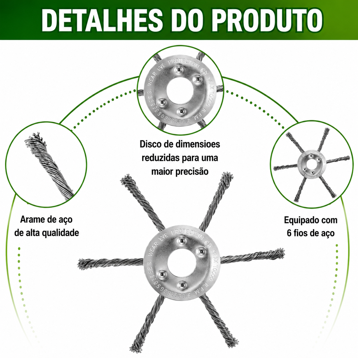 💥Desconto De 70% | A Cabeça Do Cortador De Relva Possui 6 Lâminas Em Aço Inoxidável