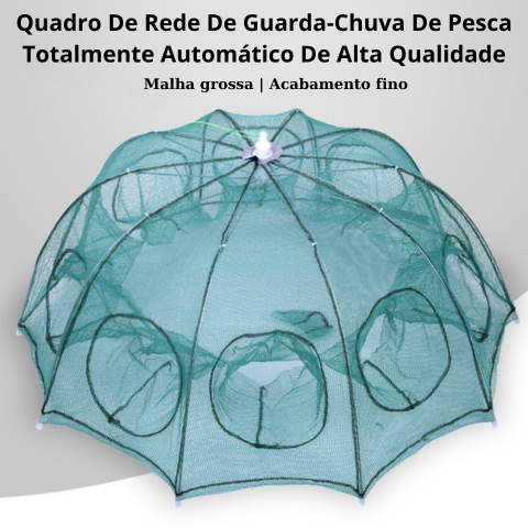 🇵🇹 Jaula armadilha de pesca tipo guarda-chuva de grande tamanho com múltiplas entradas