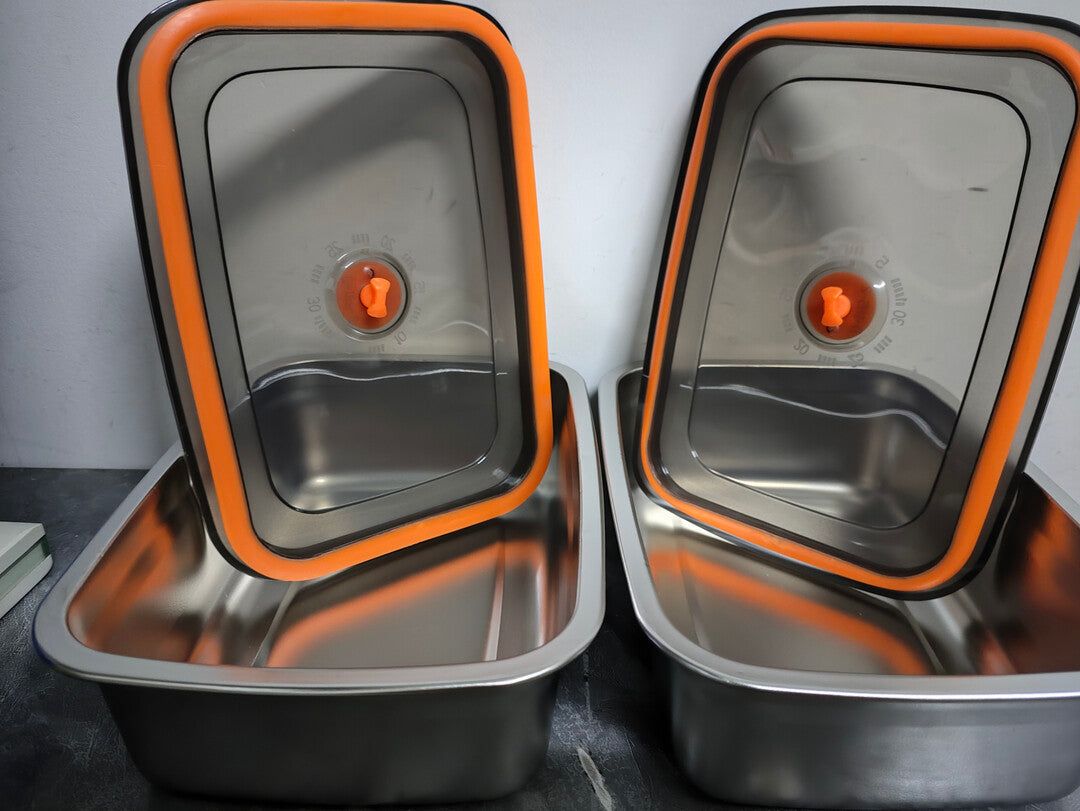 🇵🇹 Recipiente em aço inox AISI 316 com tampa a vácuo (19 x 13,5 x 5,5 cm)