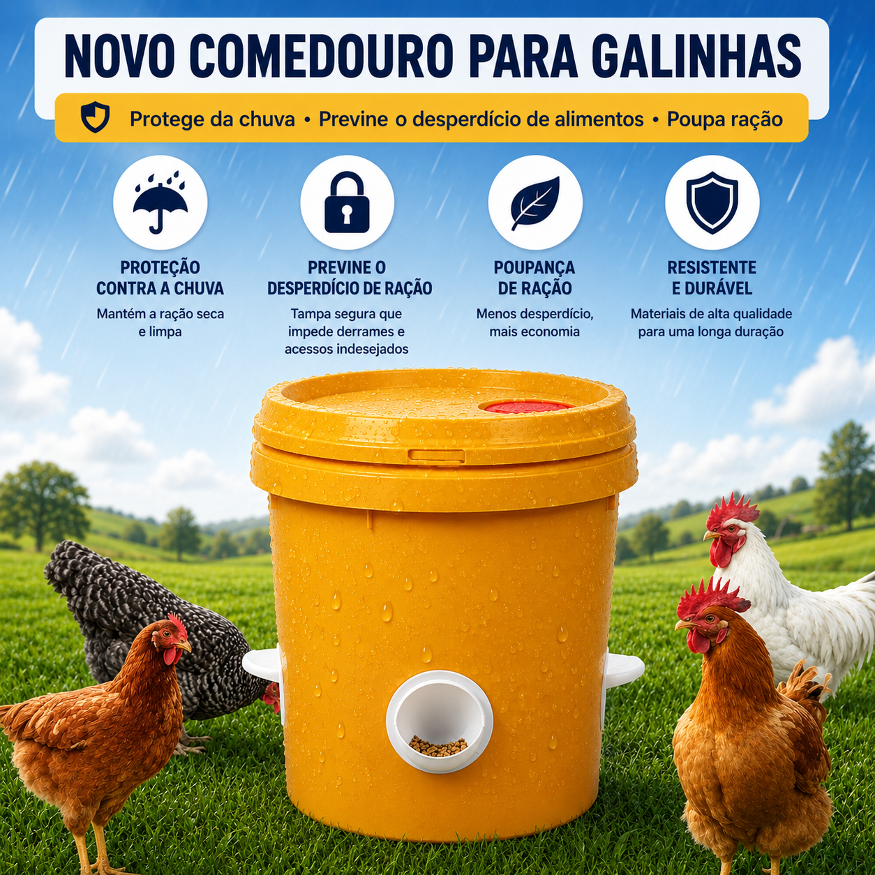 ⚡ Kit Alimentador Para Aves De Capoeira
