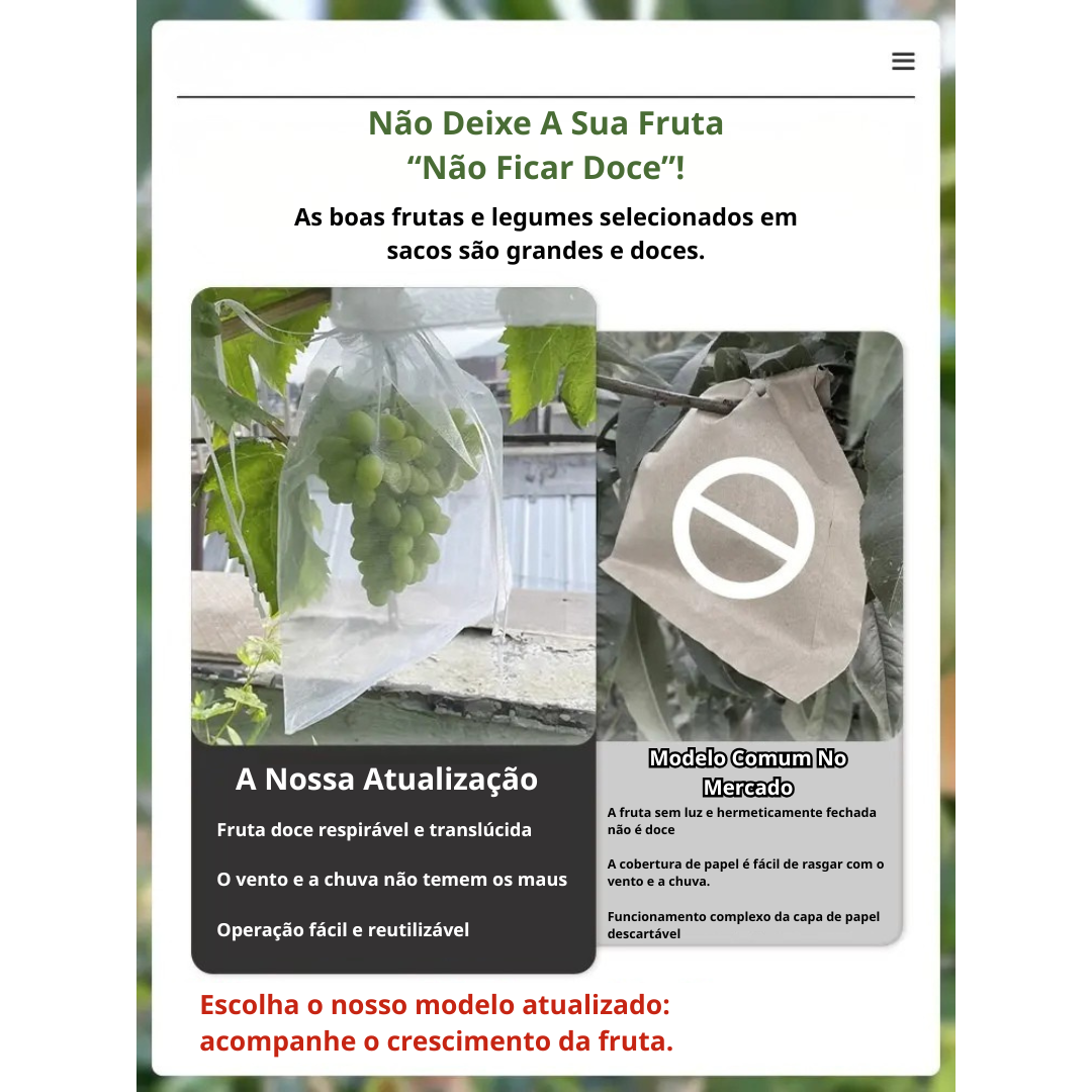 Sacos de Malha Respiráveis para Proteção de Frutas e Vegetais | Reutilizáveis