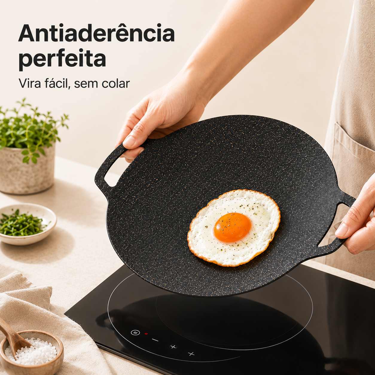 Frigideira Antiaderente Natural | Pedra Maifan (30 x 26 cm)