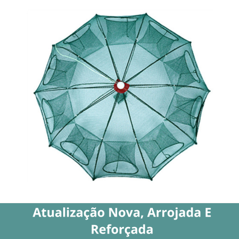 🇵🇹 Jaula armadilha de pesca tipo guarda-chuva de grande tamanho com múltiplas entradas