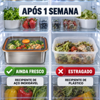 LEVE 12, PAGUE 6 | Conjunto de recipientes em aço inoxidável 316 com fecho hermético a vácuo