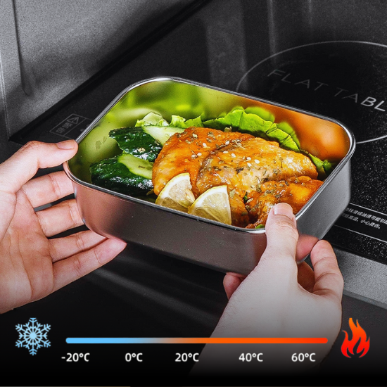 Os recipientes de aço inoxidável 316 mantêm os alimentos frescos até 4 semanas