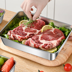 Conjunto de 3 recipientes para alimentos em aço inoxidável (22 x 15 x 6 cm)