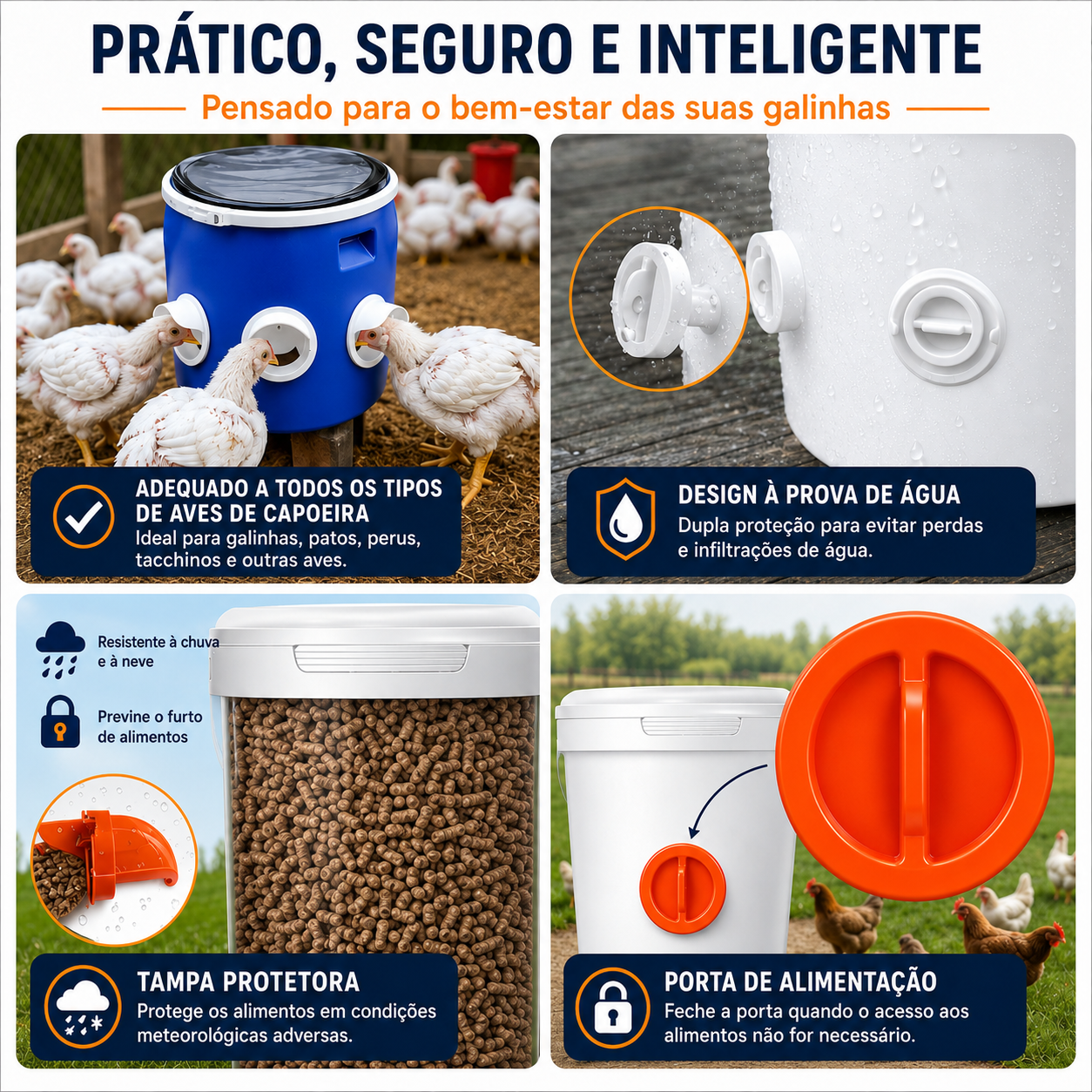 ⚡ Kit Alimentador Para Aves De Capoeira