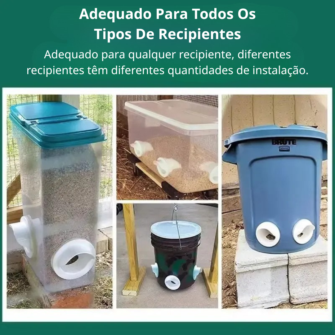 ⚡Porta De Alimentação Automática Para Galinhas E Patos Para Todos Os Tipos De Baldes – Inclui Broca Serra Copo