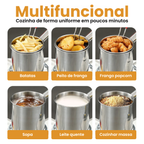 Panela Fritadeira De 1,2L Em Aço Inoxidável 304 Alemão, Compatível Também Com Fogões De Infravermelhos