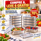 🎁 70% DE DESCONTO | Caixa Hermética em Aço Inoxidável 304 - TAMANHO GRANDE 2400 ML