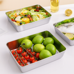 🍱Bandeja de Aço Inoxidável 304 com Tampa Hermética 2000ML