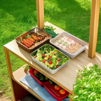 🍱Bandeja de Aço Inoxidável 304 com Tampa Hermética 2000ML