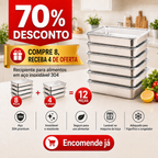 [🎁Super Oferta] Bandeja de Aço Inoxidável 304 com Tampa Hermética 2000ML
