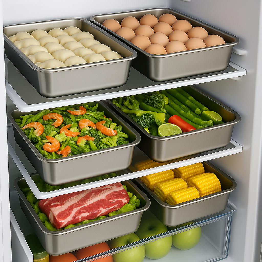 Bandeja de Aço Inoxidável 304 com Tampa Hermética (2,1 L – 25,5 × 19,7 × 5,7 cm) | 70% DE DESCONTO!