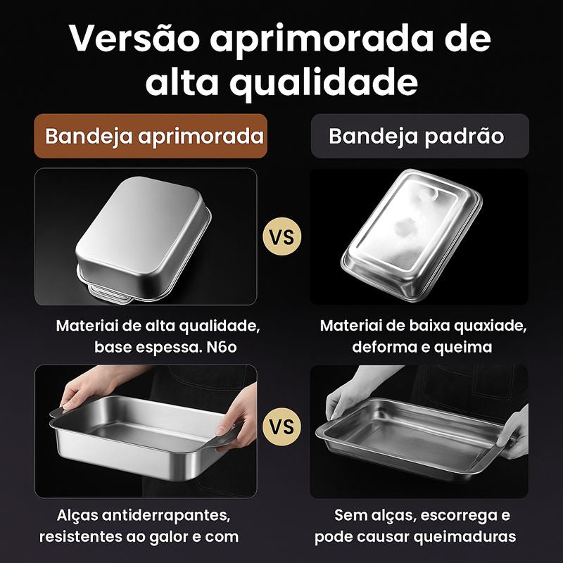 Panela de Aço Inoxidável Maciço 304 (3,5 L) – Apta para Todos os Tipos de Fogão | 70% de Desconto!