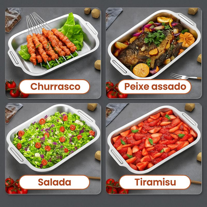 Panela de Aço Inoxidável Maciço 304 (3,5 L) – Apta para Todos os Tipos de Fogão | 70% de Desconto!