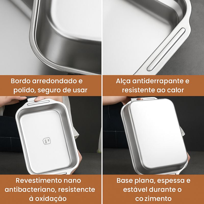 Panela de Aço Inoxidável Maciço 304 (3,5 L) – Apta para Todos os Tipos de Fogão | 70% de Desconto!