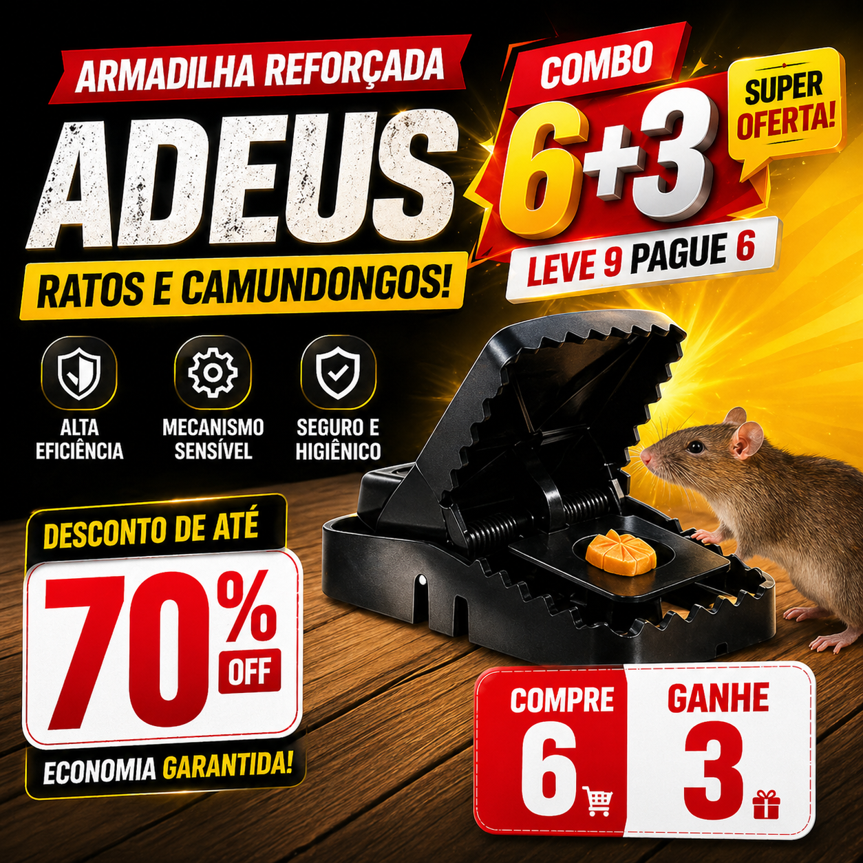 🐭 Armadilha Trapper T-Rex – captura na primeira tentativa, sem veneno