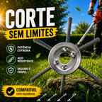 ⚙️ A cabeça do cortador de relva possui 6 lâminas em aço inoxidável