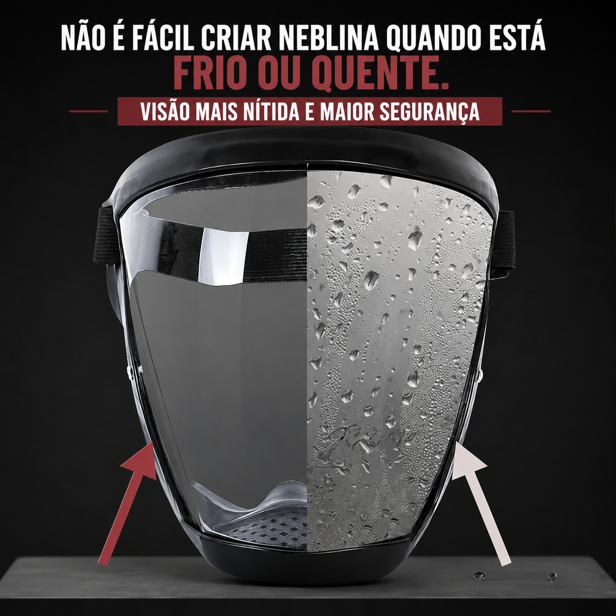 🛡️ A viseira protege o rosto, os olhos e as vias respiratórias durante o trabalho