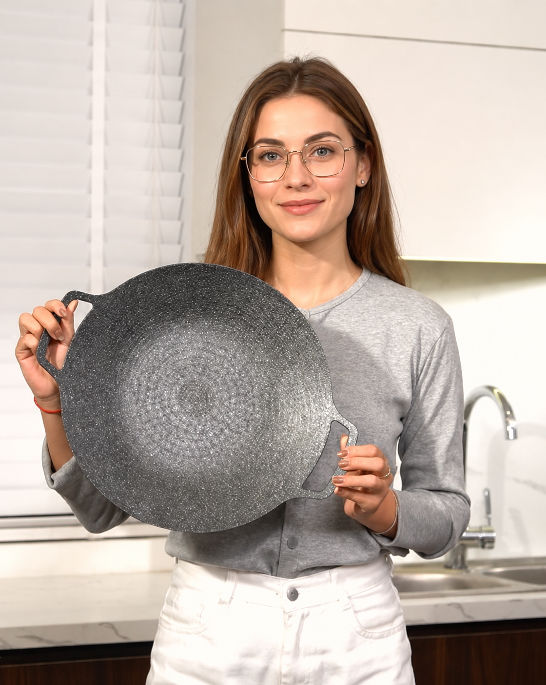 🍳 Frigideira de pedra Maifan antiaderente de 6 camadas compatível com fogões de indução IH
