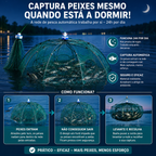 🐟 Rede de Pesca Dobrável 96 cm | Apanha Peixes Enquanto Dorme