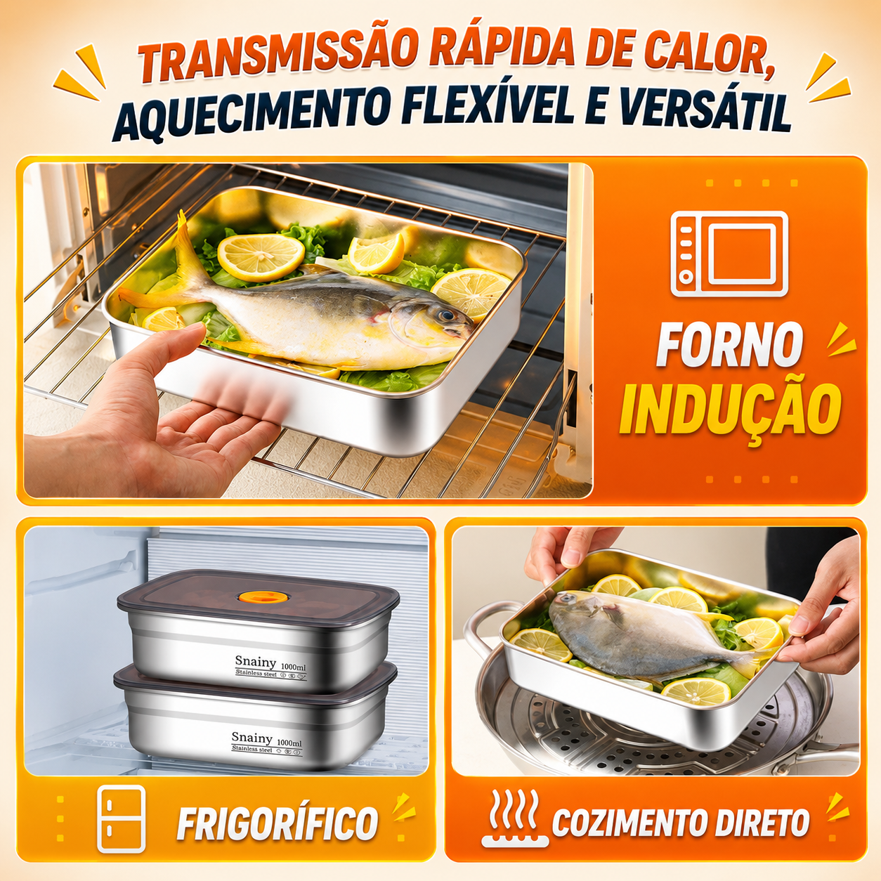 🥘 Caixa para alimentos em aço inoxidável 316