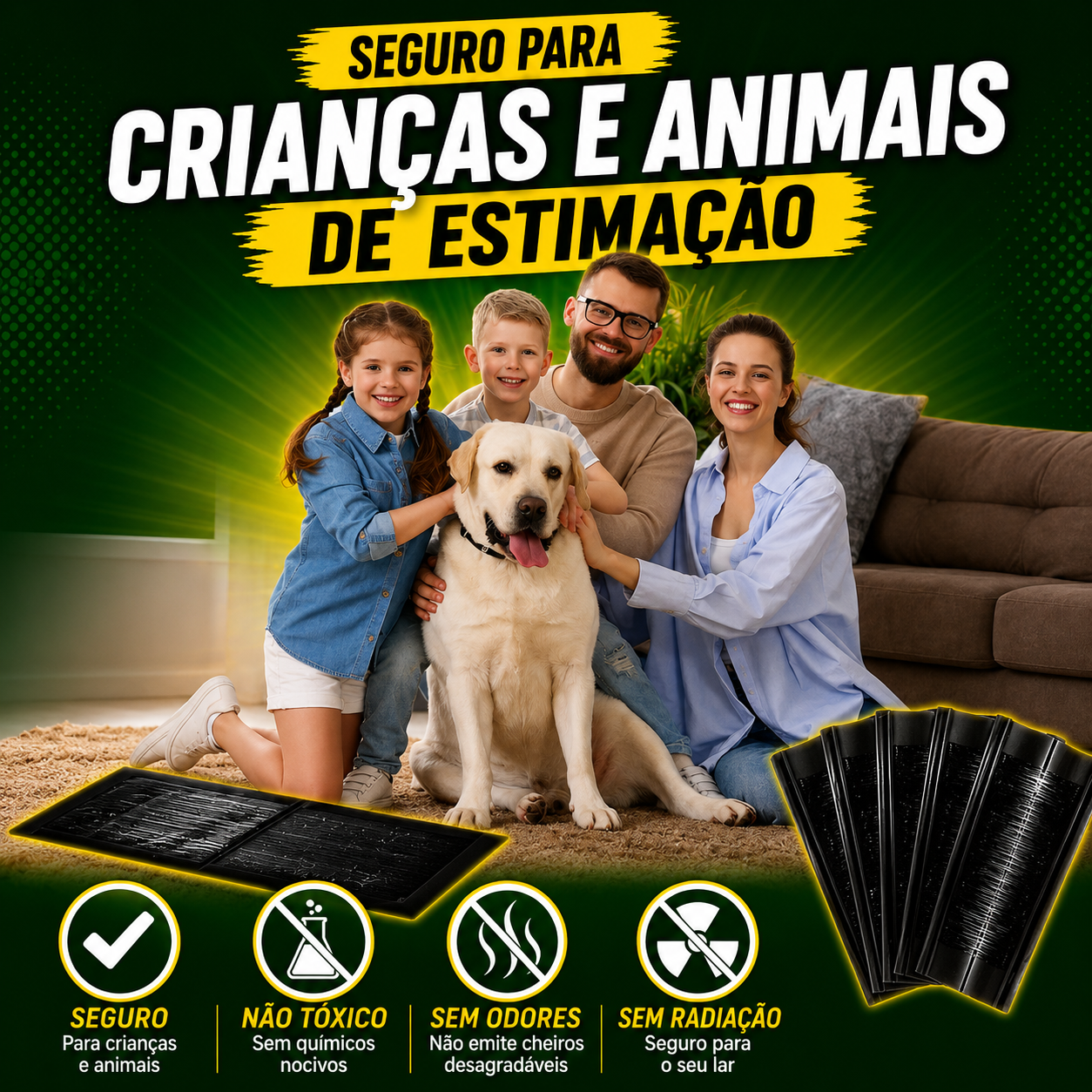 🐁 Armadilhas Adesivas Profissionais – Extra Grandes para Capturar Mais Rápido (1,2M x 28cm)