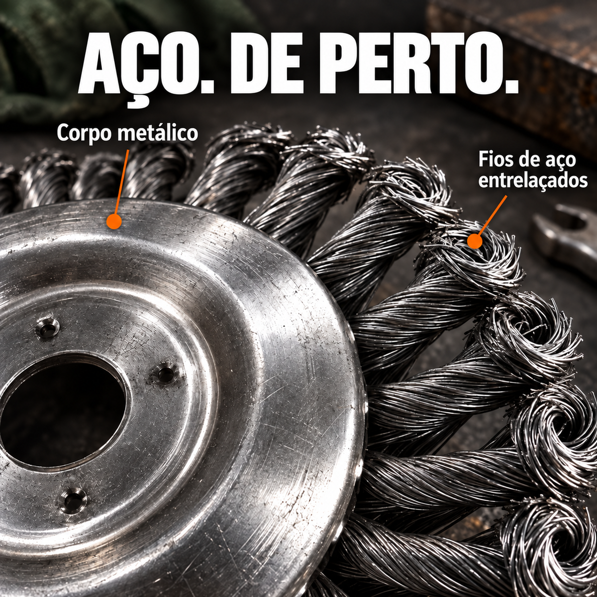 ⚙️ -70% DE DESCONTO | Kit de Disco de Fios de Aço para Roçadora (Kit Completo com Acessórios)