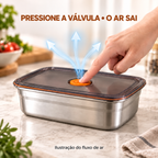 🥘 Leve 12, Pague Apenas 6 | Recipientes em Aço Inoxidável 316L com Tampa de Vácuo