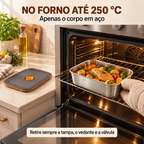 🥘 Leve 12, Pague Apenas 6 | Recipientes em Aço Inoxidável 316L com Tampa de Vácuo