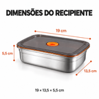 🥘 Leve 12, Pague Apenas 6 | Recipientes em Aço Inoxidável 316L com Tampa de Vácuo