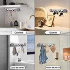 4 + 🎁2 Grátis | Uportes De Aço Inoxidável Com 5 Ganchos