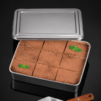 Tabuleiro grande com tampa em aço inoxidável para guardar alimentos (2000ml)