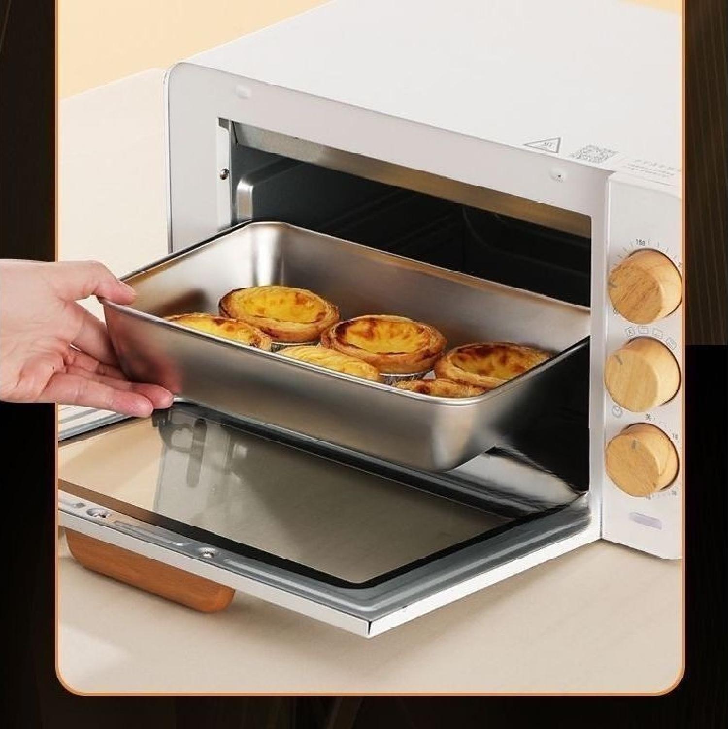 Tabuleiro grande com tampa em aço inoxidável para guardar alimentos (2000ml)