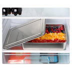 Tabuleiro grande com tampa em aço inoxidável para guardar alimentos (2000ml)