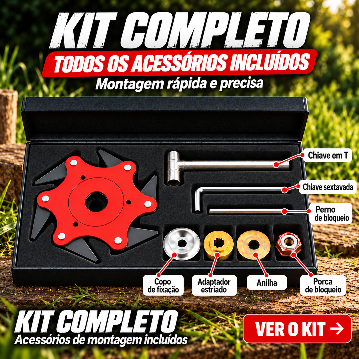 🎁4 ACESSÓRIOS | Kit de Corte com 6 Lâminas em Aço de Manganês
