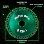 💎 Disco de corte e desbaste de diamante multifunções premium 6 em 1